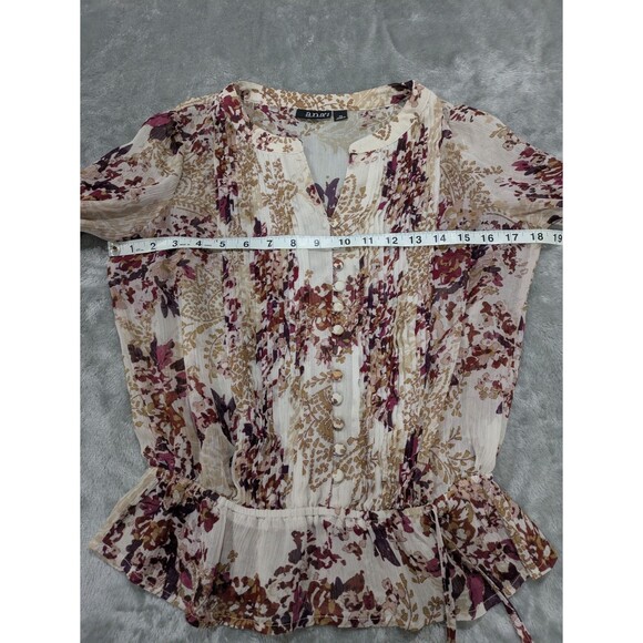 A N.A Women's 3/4 Sleeve Blouse With Tie Waist - Size Petite Small - Picture 4 of 7